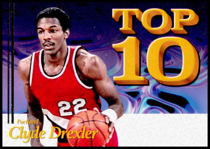 2026 Panini Decades 90s Pop Culture Clyde Drexler Top 10 Portland Trail Blazers