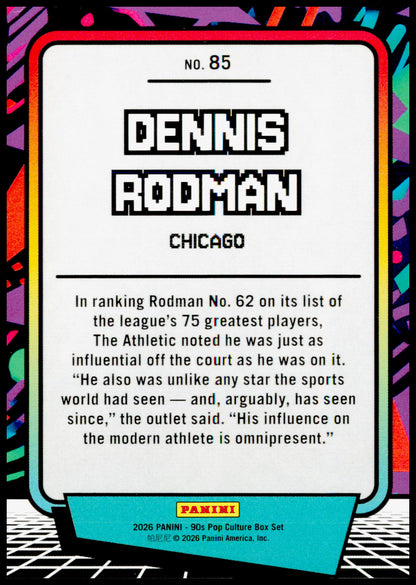2026 Panini Decades 90s Pop Culture Dennis Rodman Card Chicago Bulls