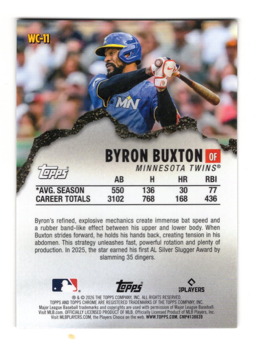 2026 Topps Chrome Byron Buxton Card Wrecking Crew Minnesota Twins