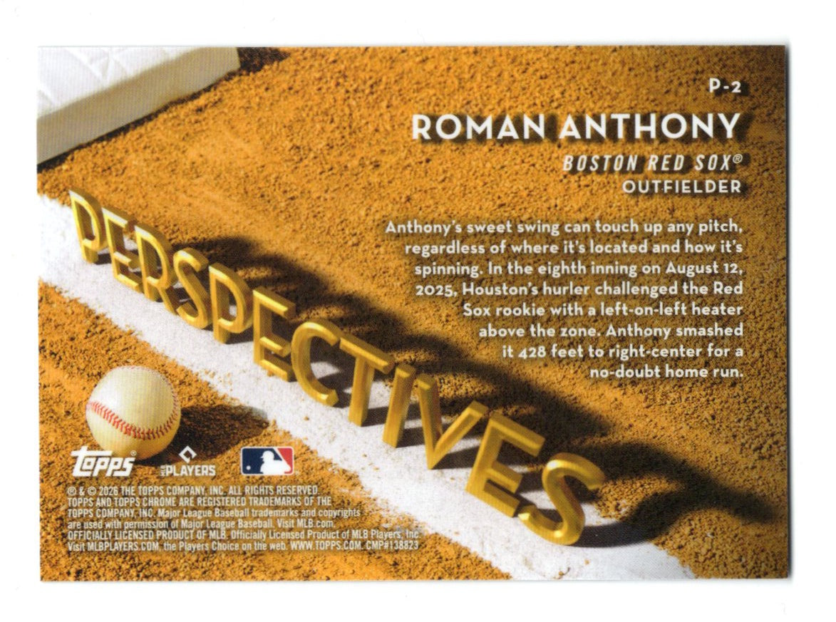 2026 Topps Chrome Roman Anthony Card Perspectives Boston Red Sox