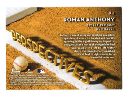 2026 Topps Chrome Roman Anthony Card Perspectives Boston Red Sox