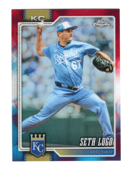 2026 Topps Chrome Seth Lugo Card Red White and Blue Refractors Royals