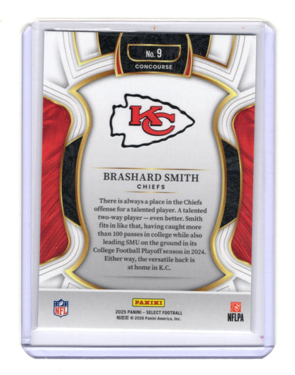 2025 Panini Select Brashard Smith Card RC Kansas City Chiefs