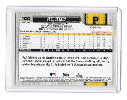 2026 Topps Paul Skenes Card Super Box Companion Cards Pittsburgh Pirates