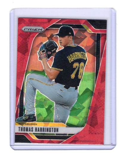 2025 Panini Prizm Thomas Harrington Card Red Ice Prizms Pittsburgh Pirates