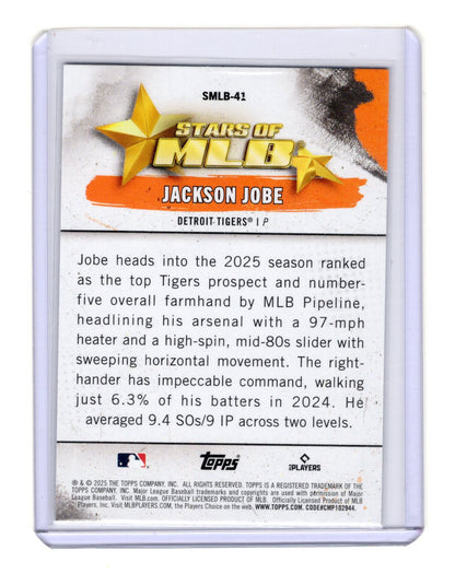 2025 Topps Jackson Jobe Card Stars of MLB Detroit Tigers