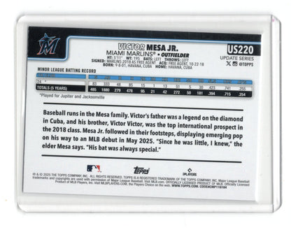 2025 Topps Update Victor Mesa Jr. Card Rainbow Foil RC Miami Marlins