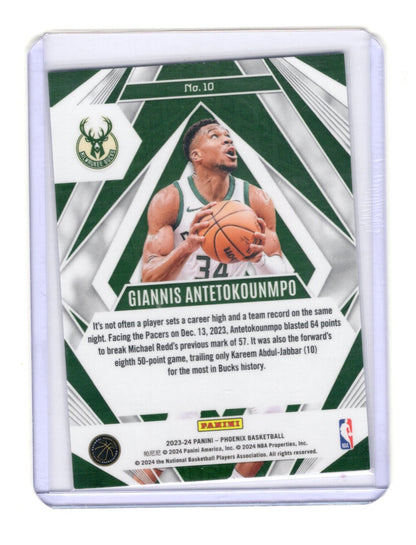 2023-24 Panini Phoenix Giannis Antetokounmpo Card Paragon Milwaukee Bucks