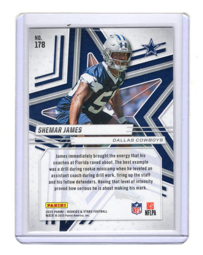 2025 Panini Rookies & Stars Shemar James Card Purple #/999 Cowboys