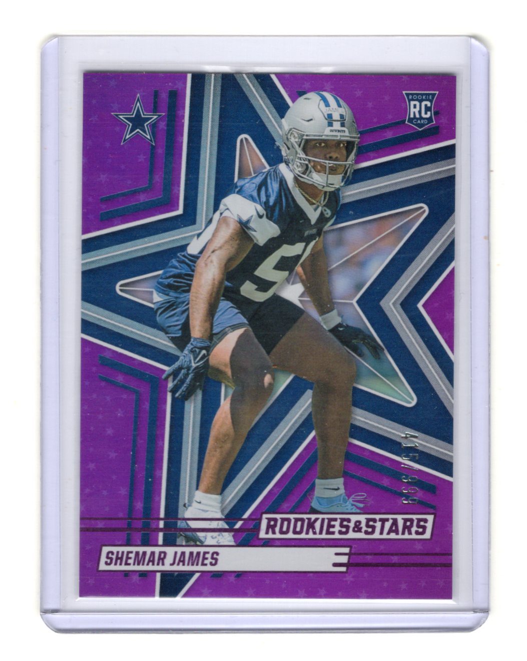 2025 Panini Rookies & Stars Shemar James Card Purple #/999 Cowboys