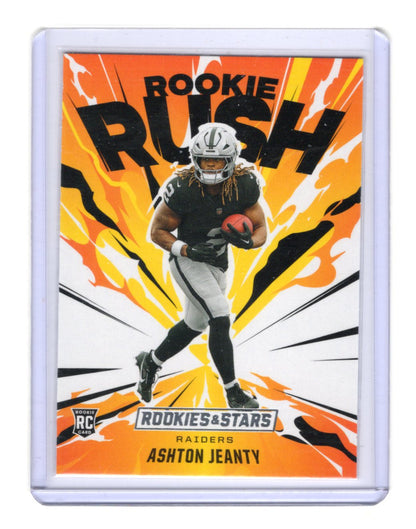 2025 Panini Rookies & Stars Ashton Jeanty Card Rookie Rush Las Vegas Raiders