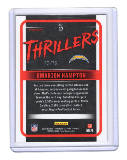 2025 Panini Rookies & Stars Tyreek Hill Card Thrillers Silver Miami Dolphins