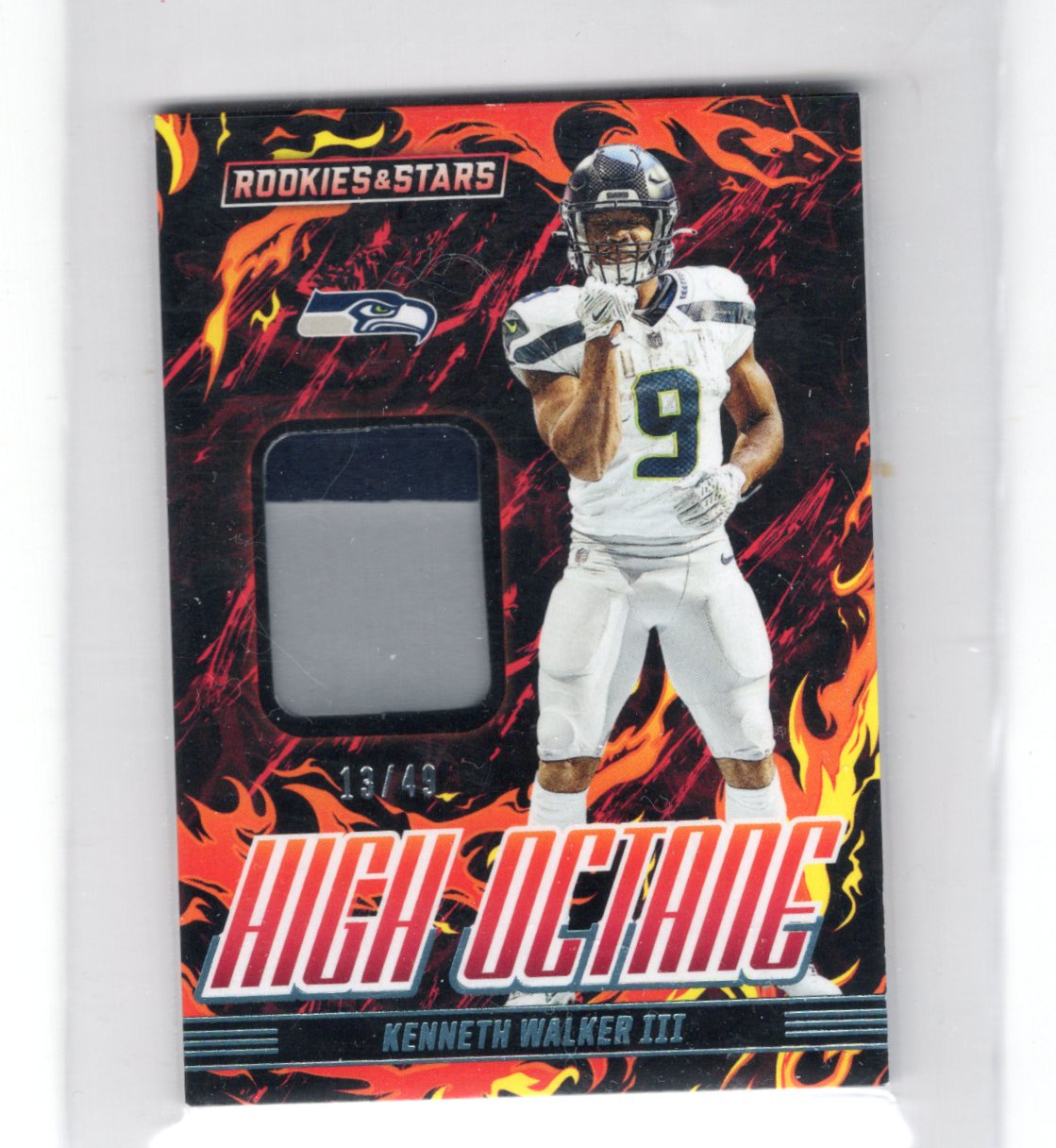 2025 Panini Rookies & Stars Kenneth Walker III High Octane Memorabilia Prime /49