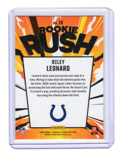 2025 Panini Rookies & Stars Riley Leonard Card Rookie Rush Indianapolis Colts
