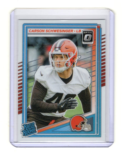 2025 Donruss Optic Carson Schwesinger Card RC Cleveland Browns