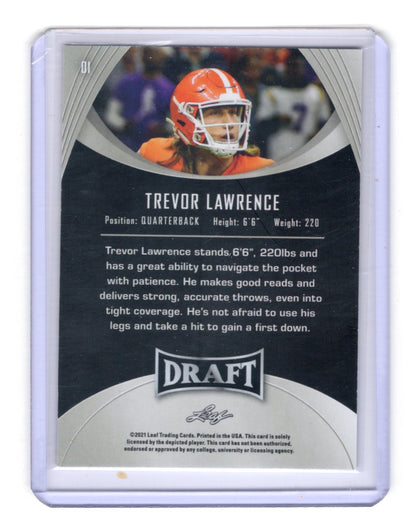 2021 Leaf Draft Trevor Lawrence Card Clemson Tigers
