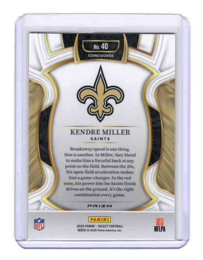 2025 Panini Select Kendre Miller Card Red and Blue Prizm Shock  Saints