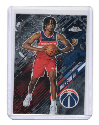 2025-26 Topps Chrome Tre Johnson III Card Go Time Washington Wizards