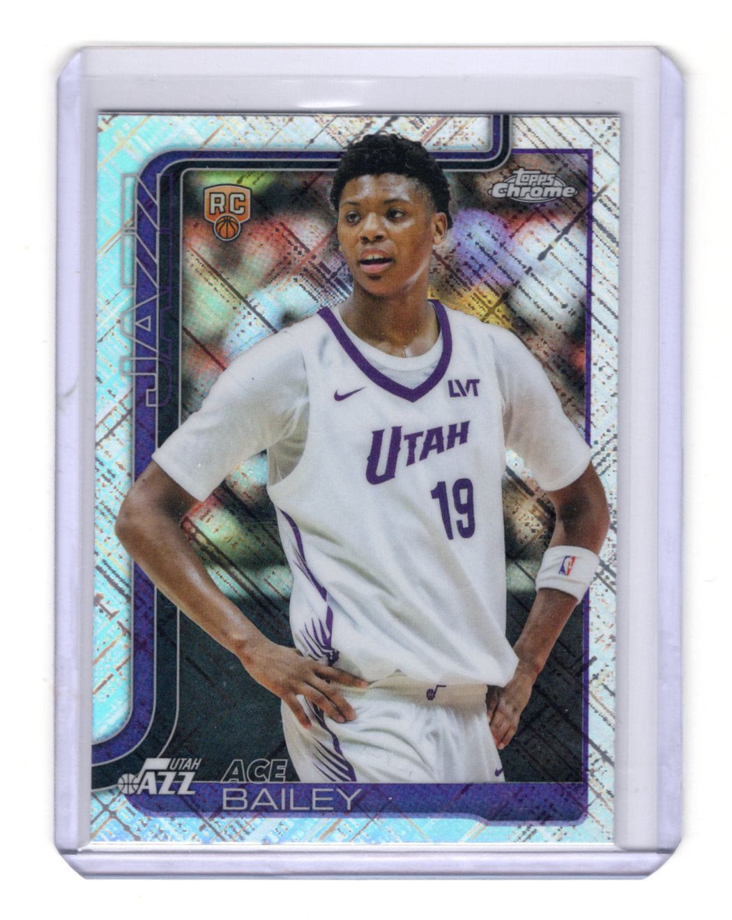 2025 Topps Chrome Ace Bailey RC #255 Skylight Refractor Utah Jazz Rookie SP