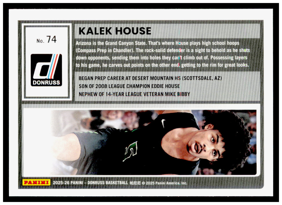 2025-26 Donruss Kalek House Card Holo Green Laser