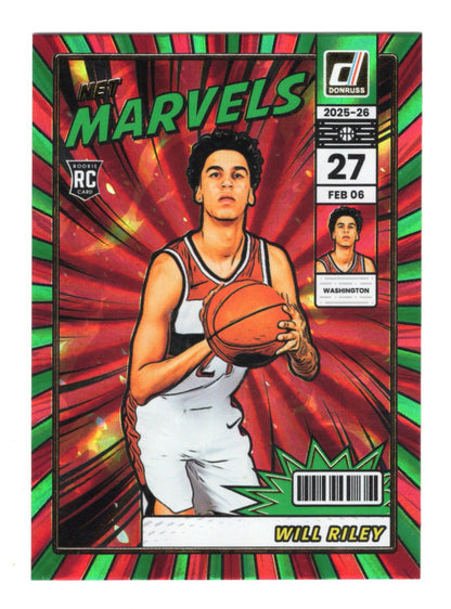 2025-26 Donruss Will Riley Card Net Marvels Washington Wizards