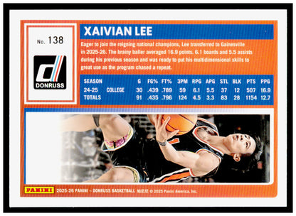 2025-26 Donruss Xaivian Lee Card Holo Green Laser Florida Gators