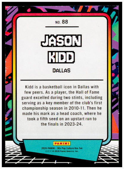 2026 Panini Decades 90s Pop Culture Jason Kidd Card Dallas Mavericks