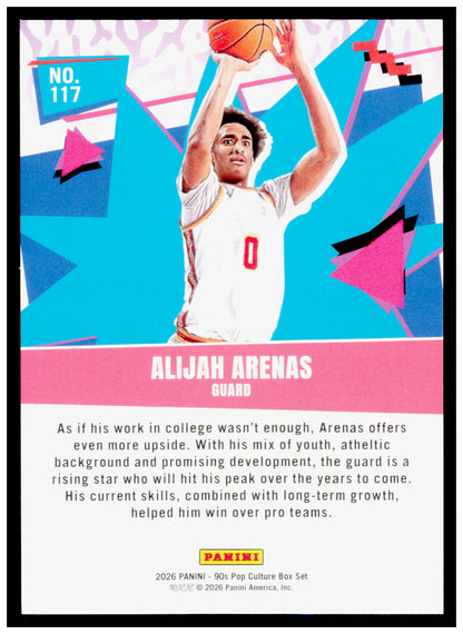 2026 Panini Decades 90s Pop Culture Alijah Arenas #117 Rookies & Prospects RC