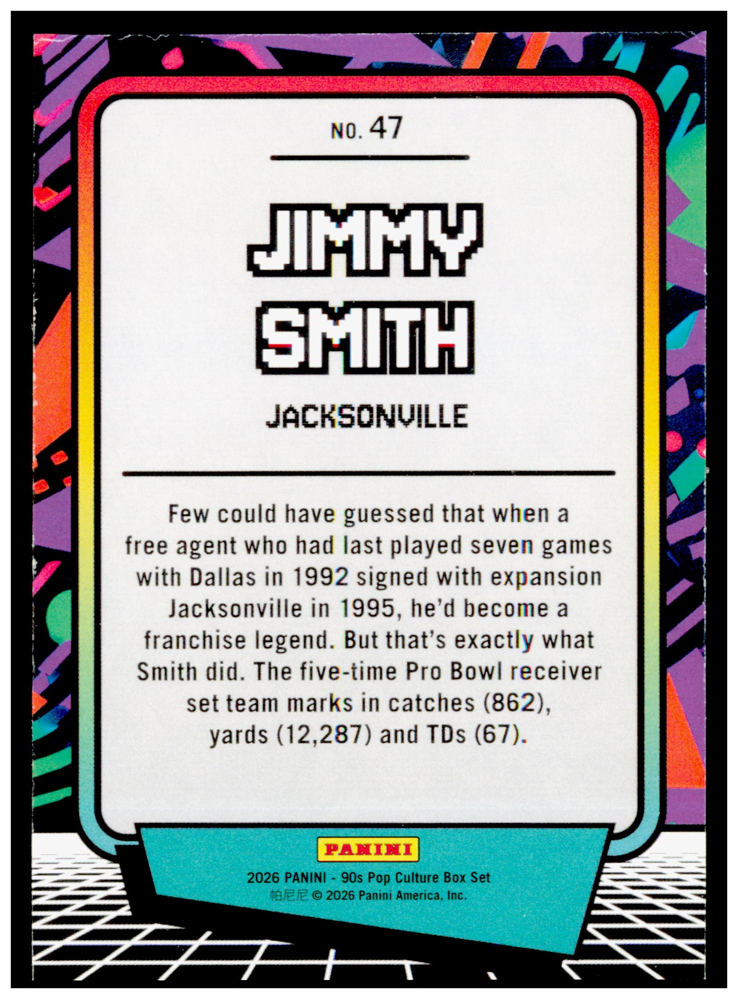 2026 Panini Decades 90s Pop Culture Jimmy Smith Card Jacksonville Jaguars