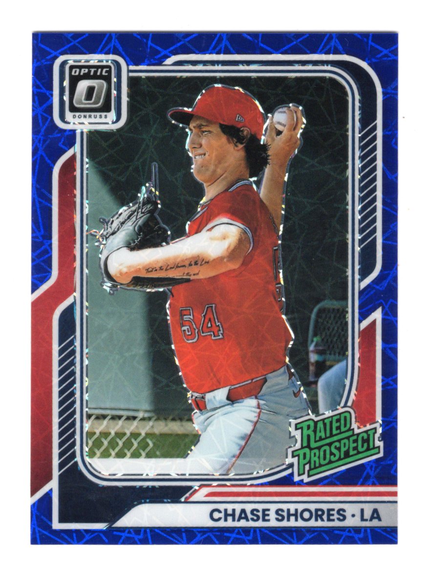 2026 Donruss Chase Shores Card Optic Blue Velocity Los Angeles Angels