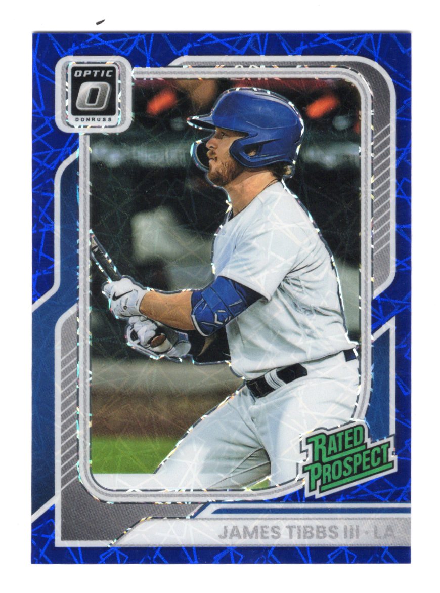 2026 Donruss James Tibbs III Card Optic Blue Velocity Los Angeles Dodgers