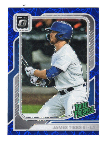 2026 Donruss James Tibbs III Card Optic Blue Velocity Los Angeles Dodgers