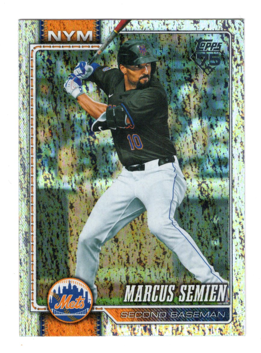 2026 Topps Marcus Semien Card Topps Foil Pattern New York Mets