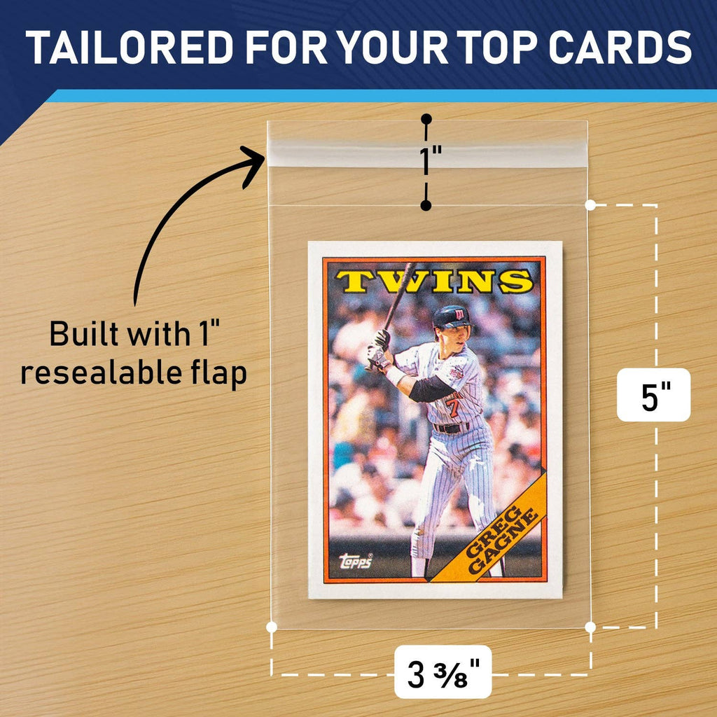 500 Pack Resealable Team Bags for Toploaders & Mags - Clear Adhesive Card Sleeves for Sports & TCG