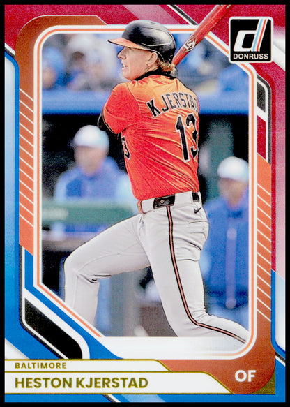 2026 Donruss Heston Kjerstad Card Red and Blue Baltimore Orioles