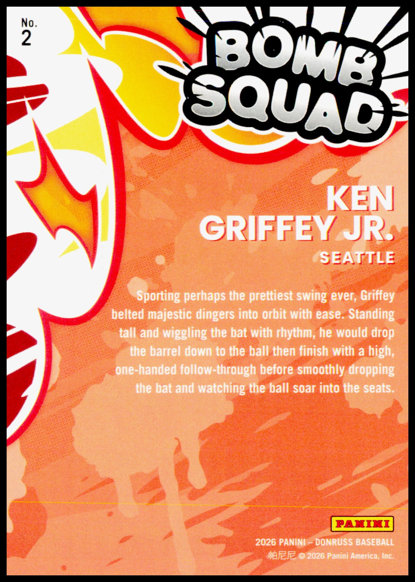 2026 Donruss Ken Griffey Jr. Card Bomb Squad Seattle Mariners