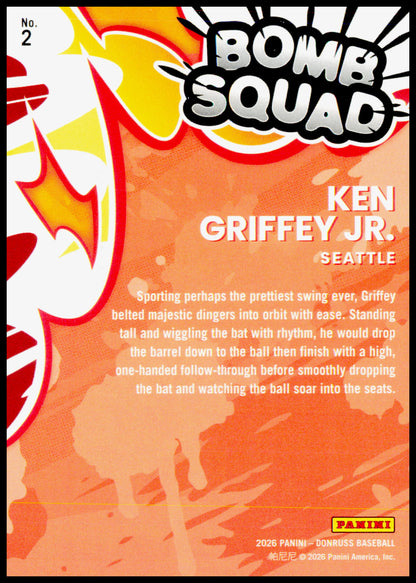 2026 Donruss Ken Griffey Jr. Card Bomb Squad Seattle Mariners