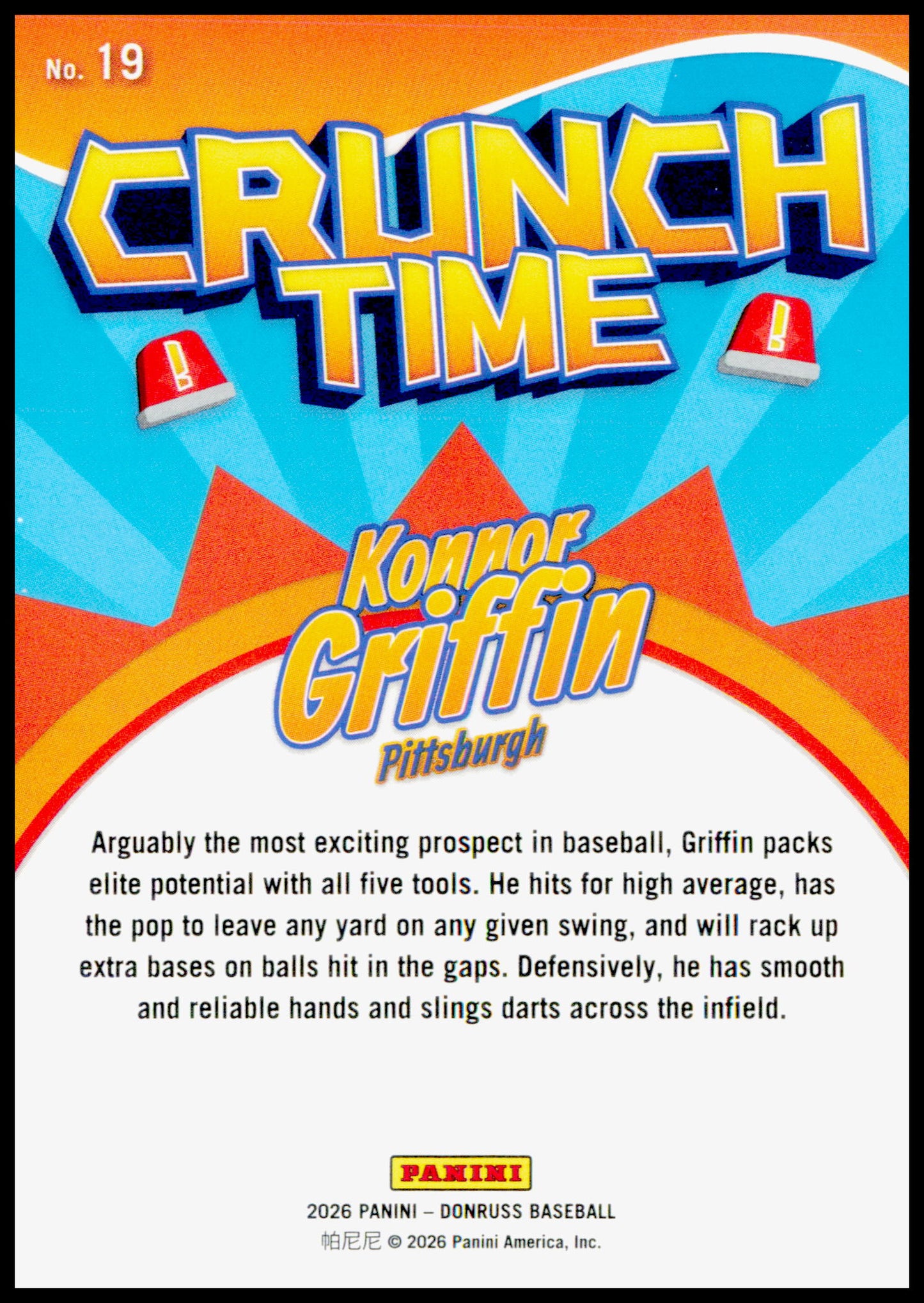 2026 Donruss Konnor Griffin Card Crunch Time Pittsburgh Pirates