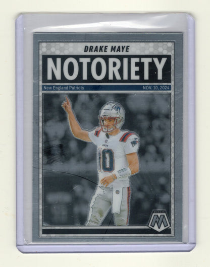 2025 Panini Mosaic Drake Maye Card Notoriety New England Patriots