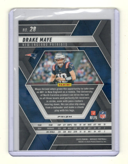 2025 Panini Mosaic Drake Maye Card Mosaic New England Patriots