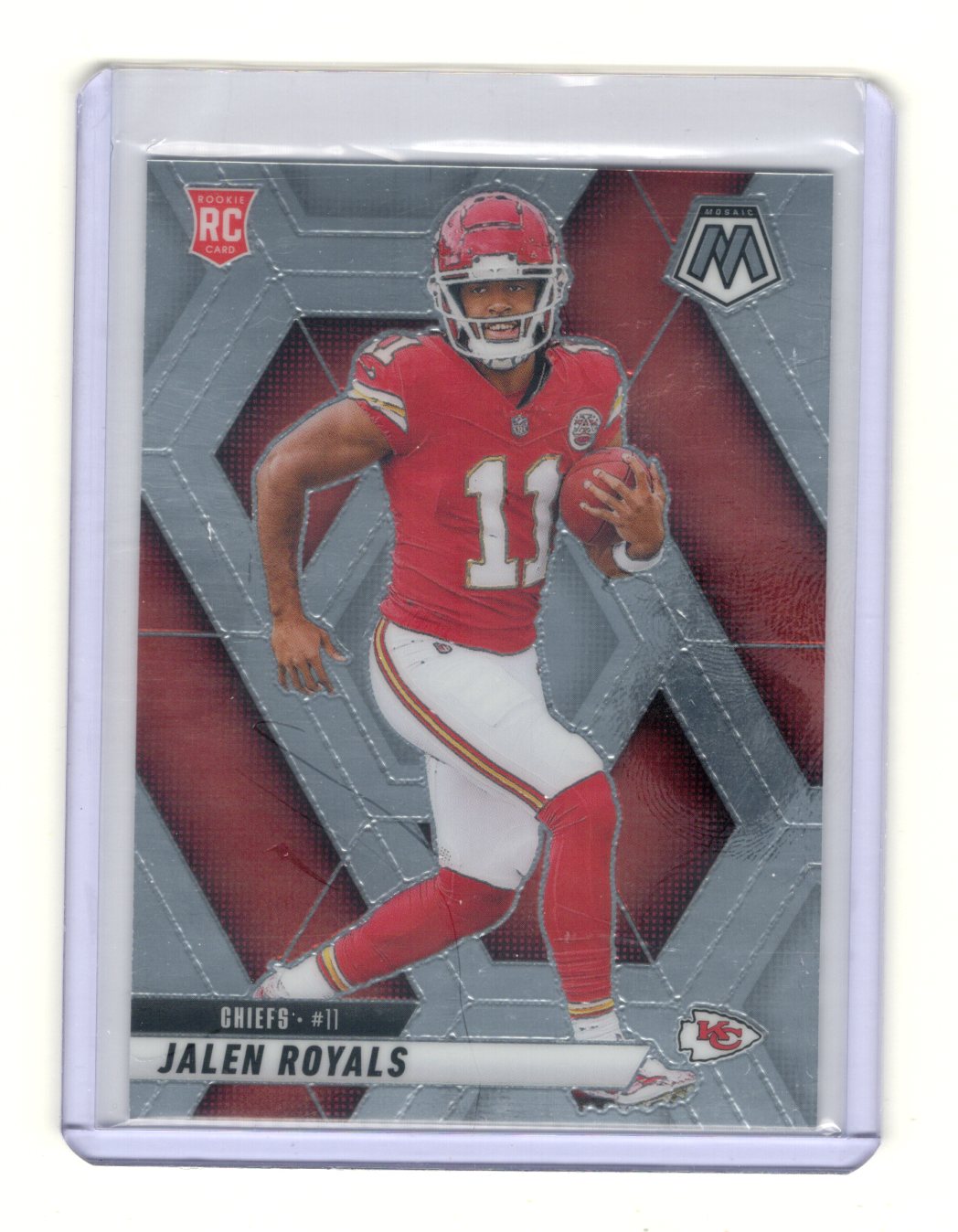 2025 Panini Mosaic Jalen Royals Card Silver RC Kansas City Chiefs