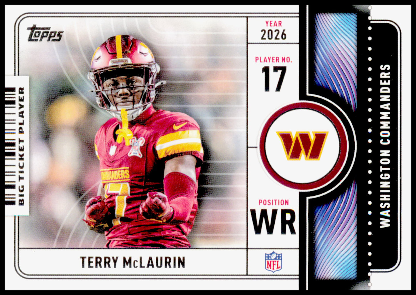 2026 Topps Flagship Terry McLaurin Card Big Ticket Players Washington Commanders