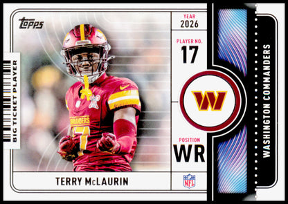 2026 Topps Flagship Terry McLaurin Card Big Ticket Players Washington Commanders
