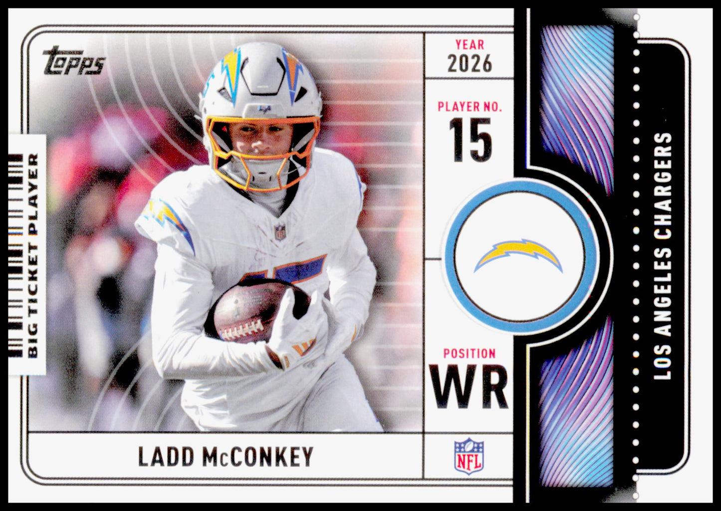 2026 Topps Flagship Ladd McConkey Card Big Ticket Players Los Angeles Chargers