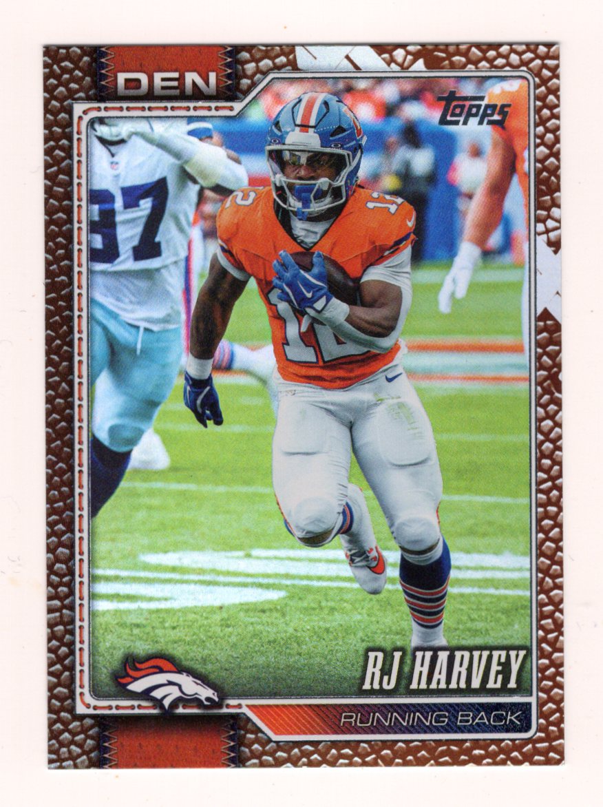 2026 Topps Flagship Football RJ Harvey #59 Football Leather Parallel Broncos