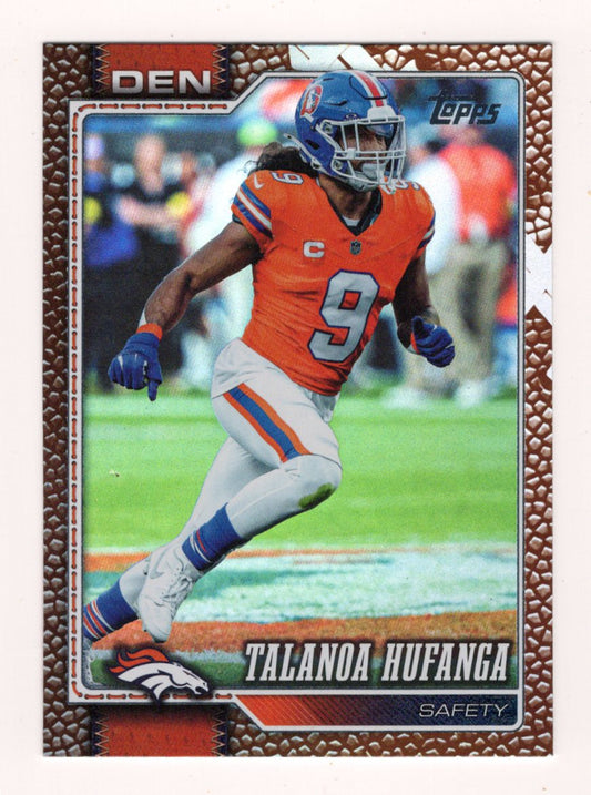2026 Topps Flagship Football Talanoa Hufanga Football Leather Parallel Broncos
