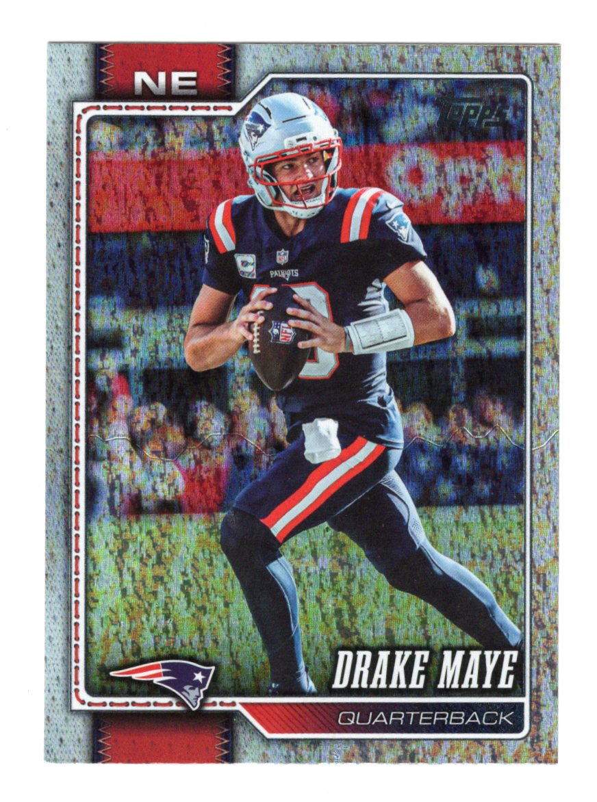 2026 Topps Flagship Football Drake Maye #136 Sandglitter Foil Parallel Patriots