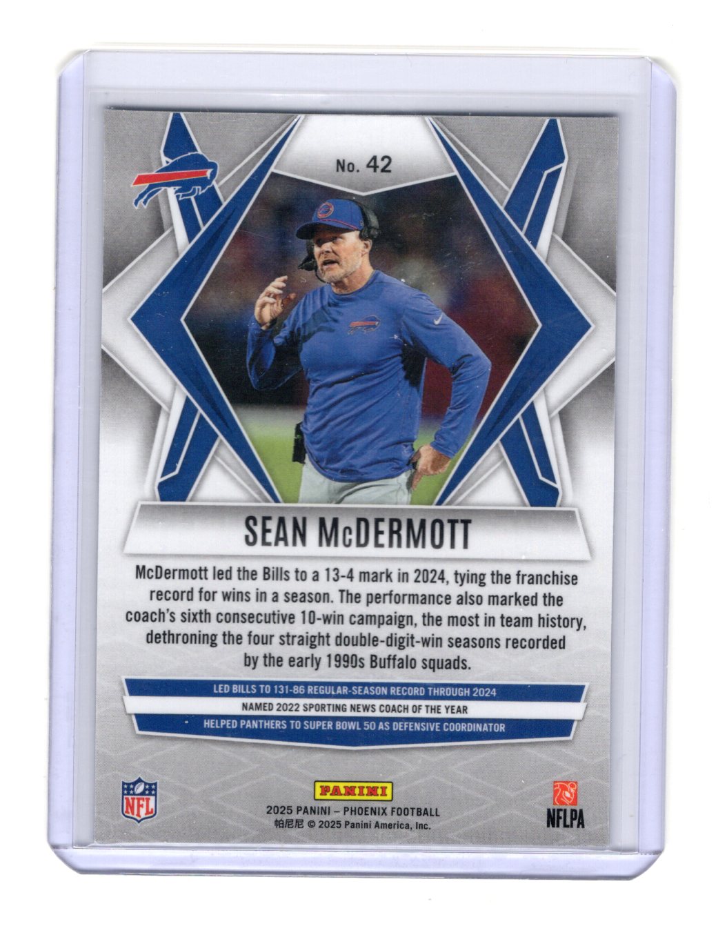 2025 Panini Phoenix Sean McDermott Card Buffalo Bills