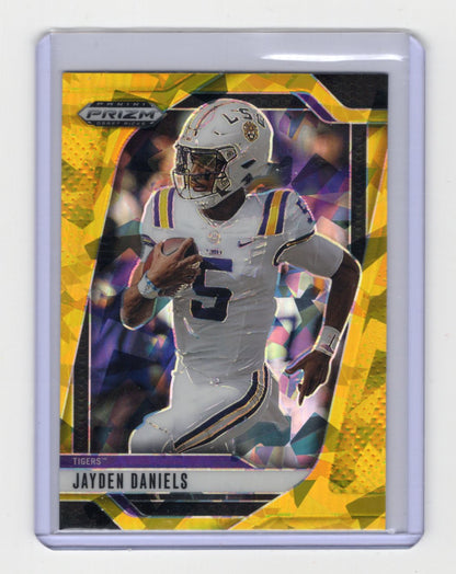 2025 Panini Prizm Draft Picks Jayden Daniels Card Prizms Gold Ice LSU Tigers