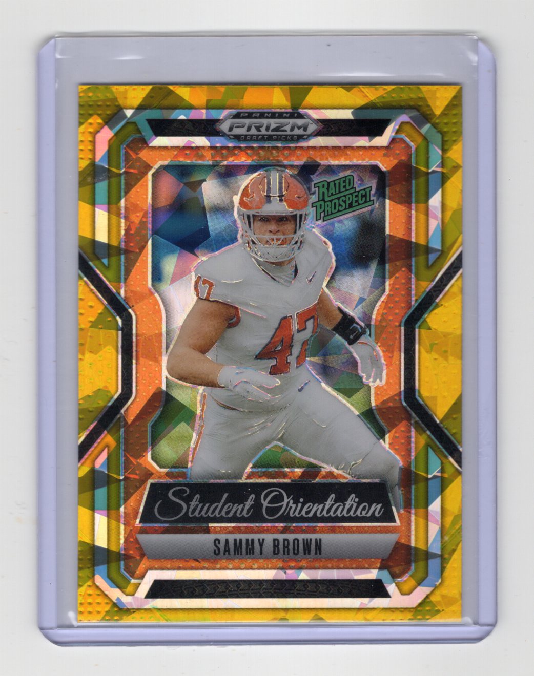 2025 Panini Prizm Draft Picks Sammy Brown Student Orientation Gold Ice